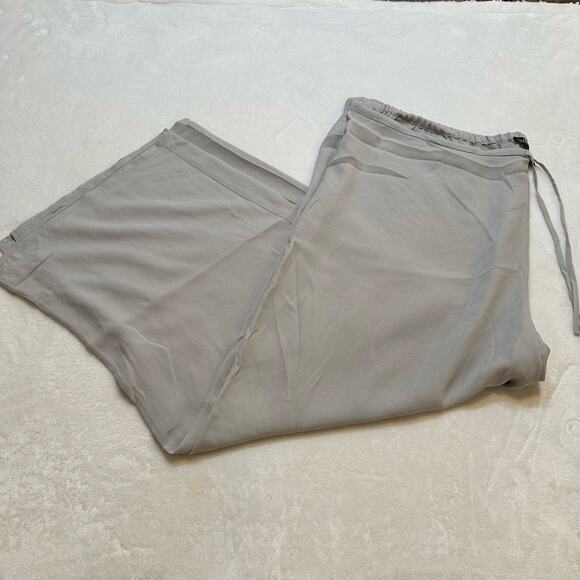 Eileen Fisher Grey Pants sz XL 100% Silk Cropped Pants - Picture 1 of 5